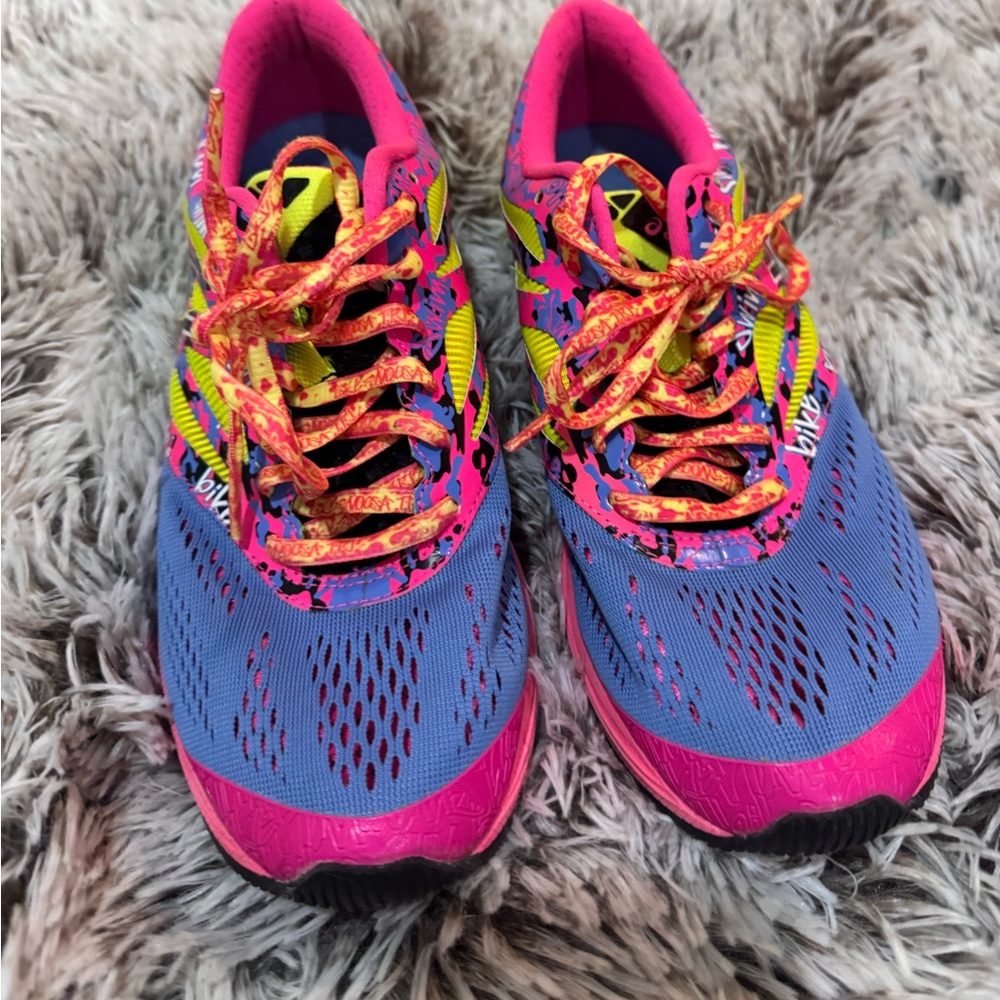 Asics Women's Multicolor Blue Pink Neon Running Sneakers